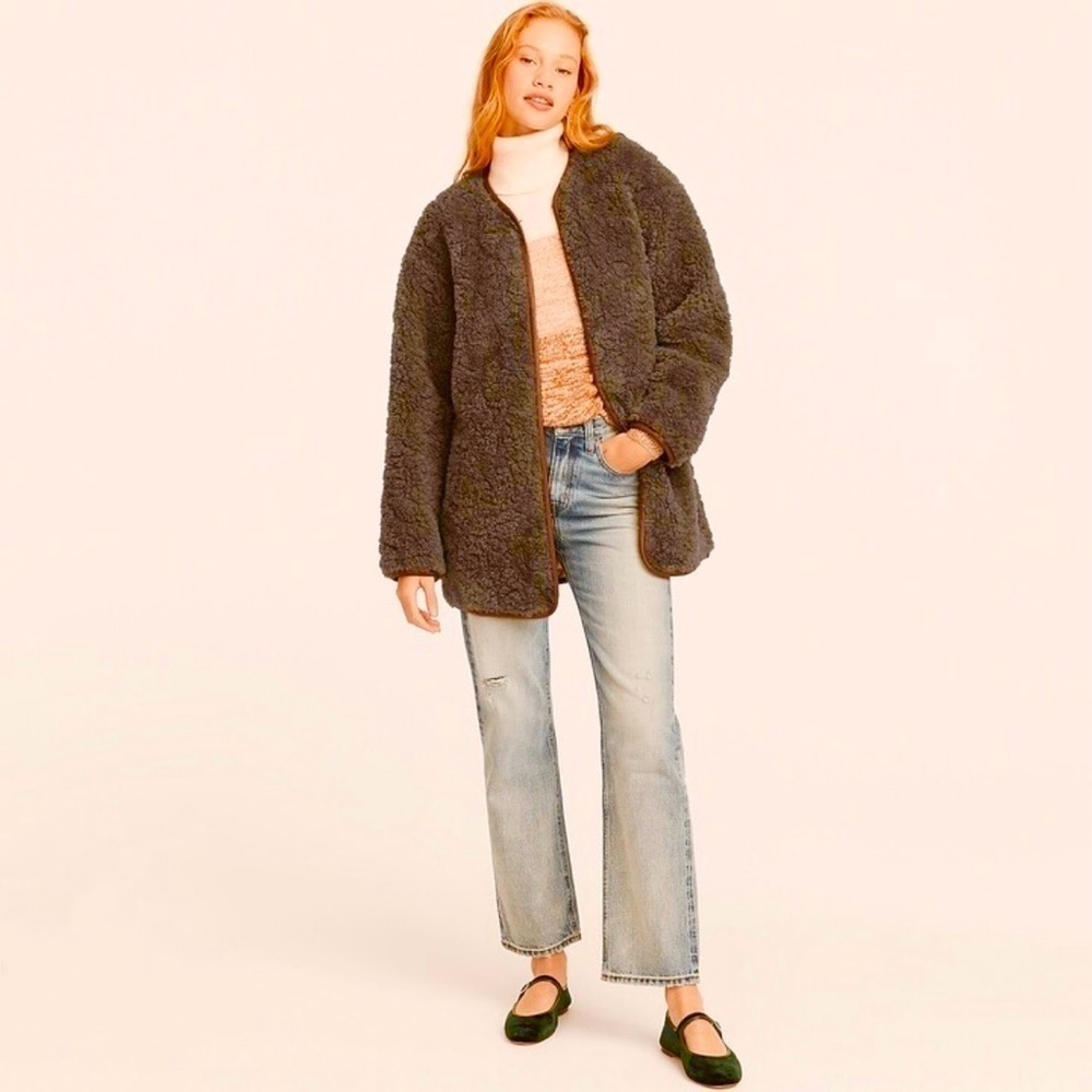 J. Crew Tan Teddy Jacket NWOT - Picture 6 of 16